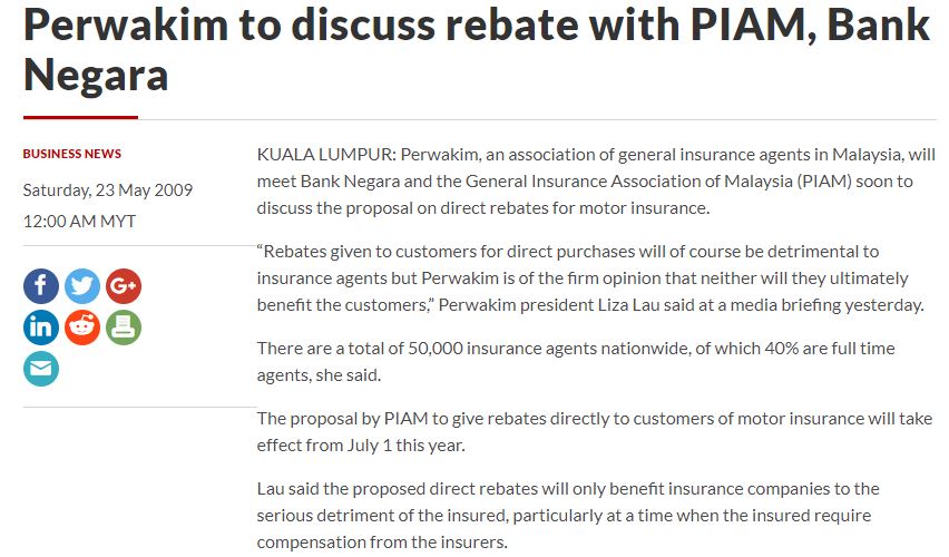 Perwakim to discuss rebate with PIAM, Bank Negara